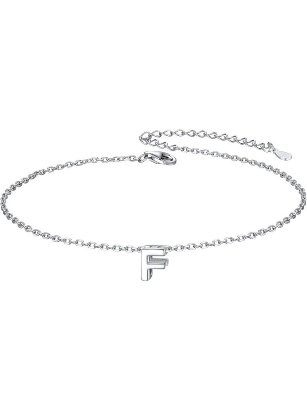 Letter F Initial Bracelet 925 Sterling Silver Letter Bracelet Dainty